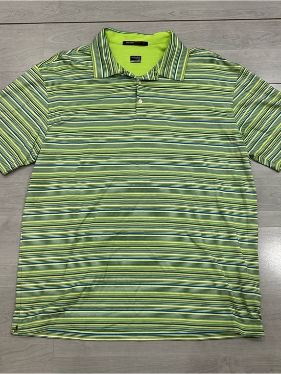 Nike Other - Nike Tiger Woods Polo Shirt Mens XL Green Striped Golf FIT DRY